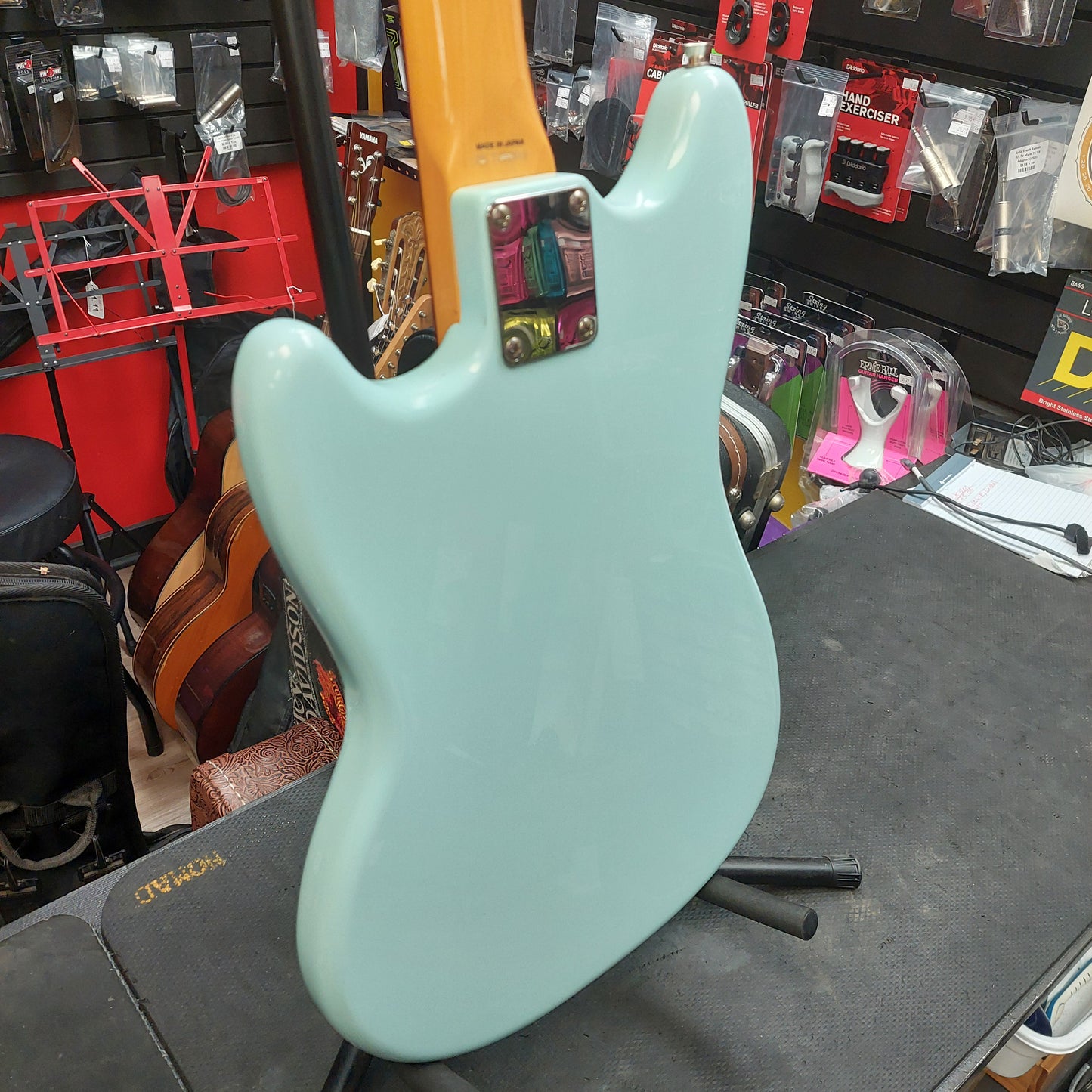 1990's Fender Mustang 60's Reissue Electric Guitar - Sonic Blue (USED) "Made In Japan" (No Tremolo Arm)
