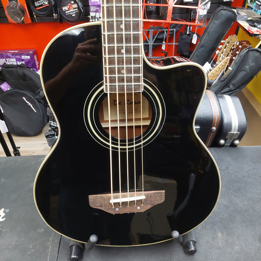 De Rosa GAB47-BK 5-String Acoustic/Electric Bass Guitar - Black Gloss "Sold As Is" Has Slight Warped Neck
