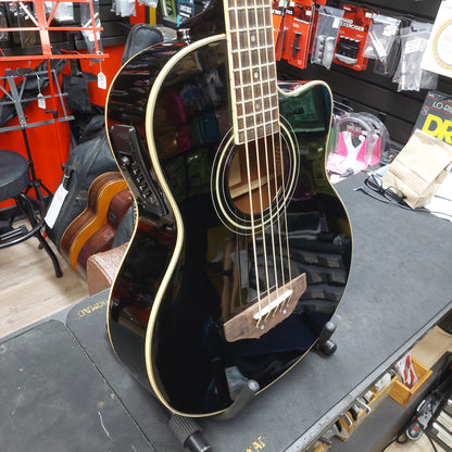 De Rosa GAB47-BK 5-String Acoustic/Electric Bass Guitar - Black Gloss "Sold As Is" Has Slight Warped Neck