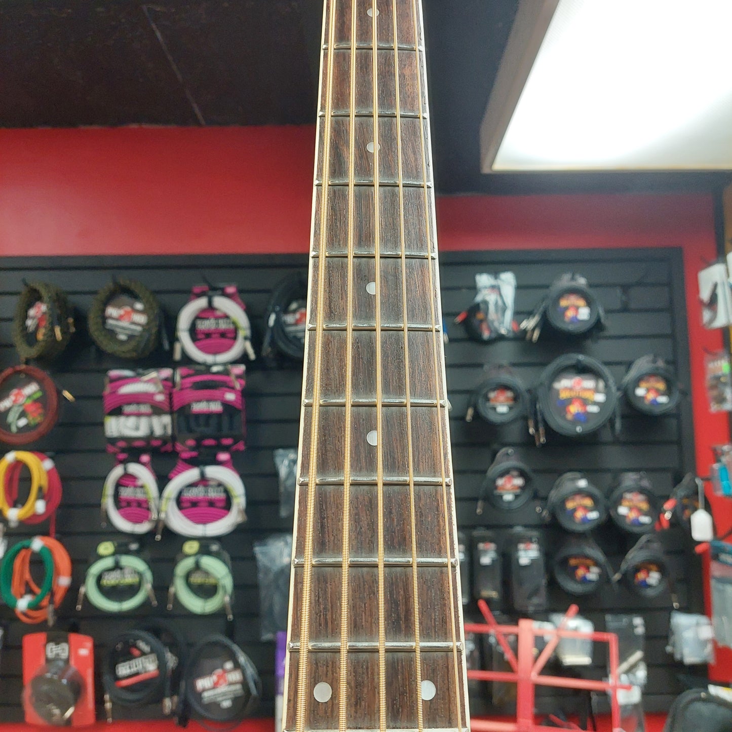 De Rosa GAB47-BK 5-String Acoustic/Electric Bass Guitar - Black Gloss "Sold As Is" Has Slight Warped Neck