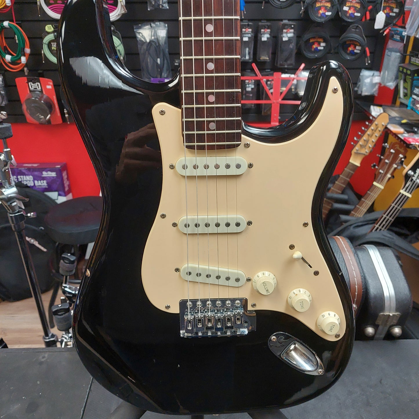 1997 Squire Affinity Stratocaster Electric Guitar - Black SN# NC754194