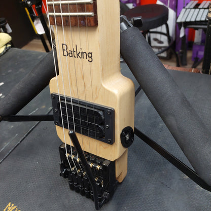 Batking Headless Travel Electric Guitar - Natural Finish w/ Gig Bag (USED)