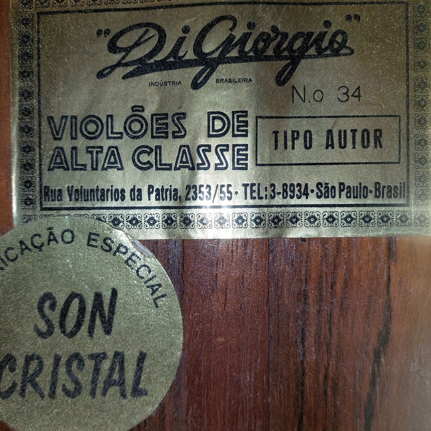 1960's-1970's Di Giorgio No. 34 Classical Guitar - Natural Gloss (USED) "Made In Sao Paulo Brazil" (Has Body Damage Sold As Is)