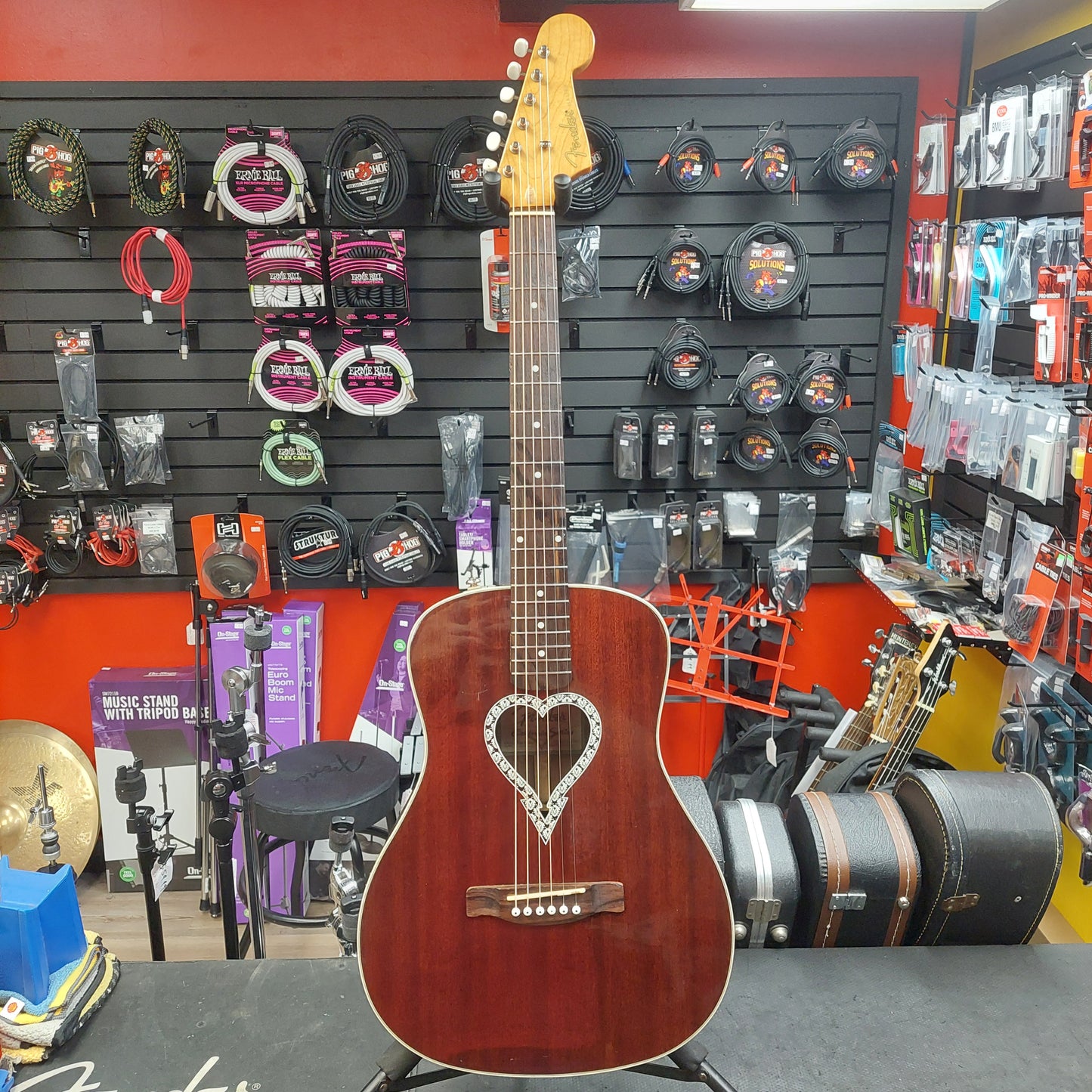 2017 Fender California Series Alkaline Trio Malibu Parlor Acoustic Guitar - Mahogany SN# CSG17000780 "Sold As Is" Has Broken Head On Machine Head Tuner