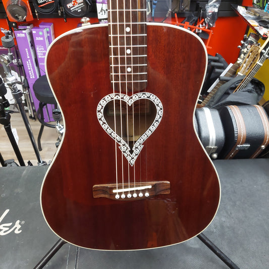 2017 Fender California Series Alkaline Trio Malibu Parlor Acoustic Guitar - Mahogany SN# CSG17000780 "Sold As Is" Has Broken Head On Machine Head Tuner