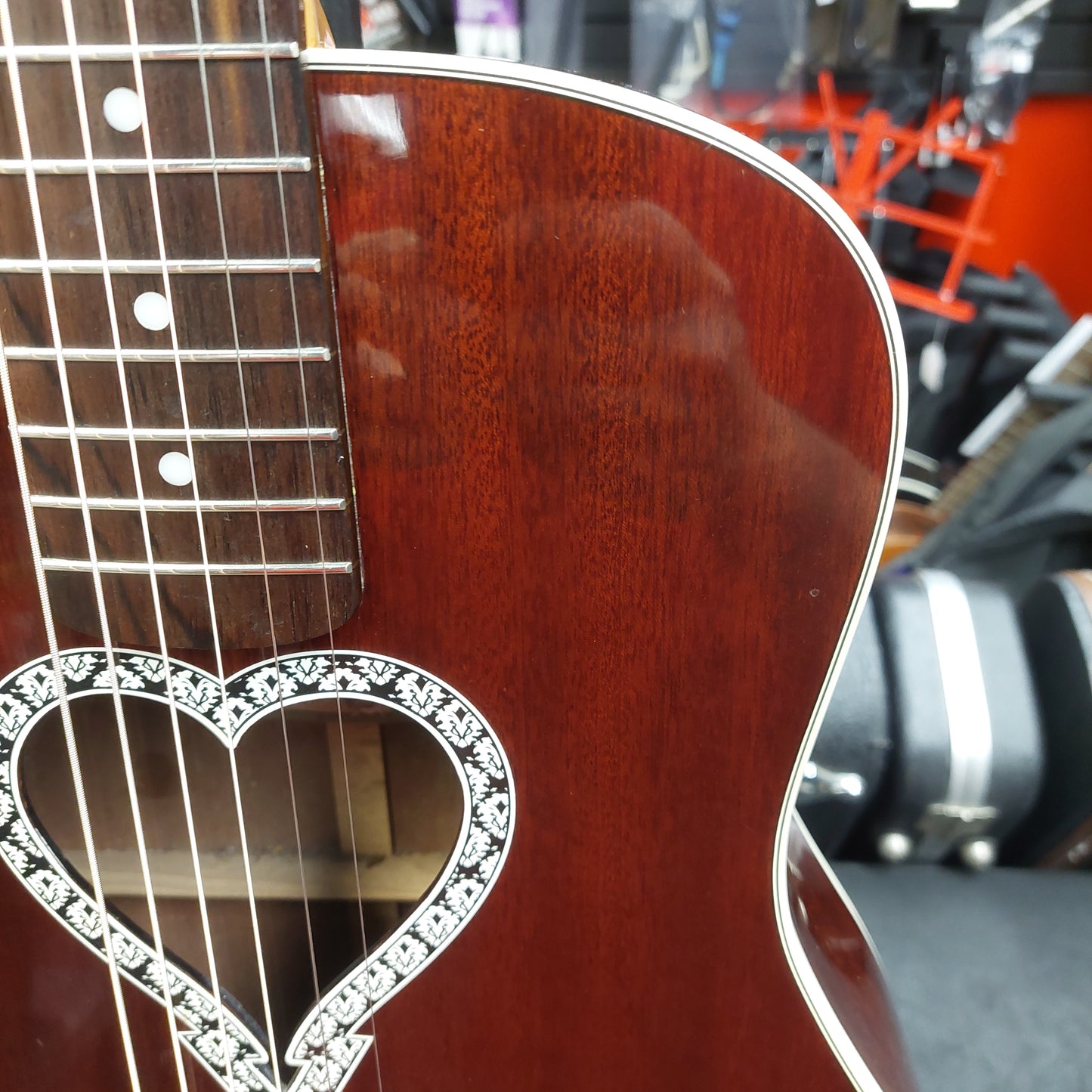 2017 Fender California Series Alkaline Trio Malibu Parlor Acoustic Guitar - Mahogany SN# CSG17000780 "Sold As Is" Has Broken Head On Machine Head Tuner