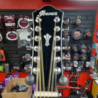 2025 Ibanez AEG5012-BK 12-String Acoustic Guitar - Black Gloss SN# 2Y03GS250104628