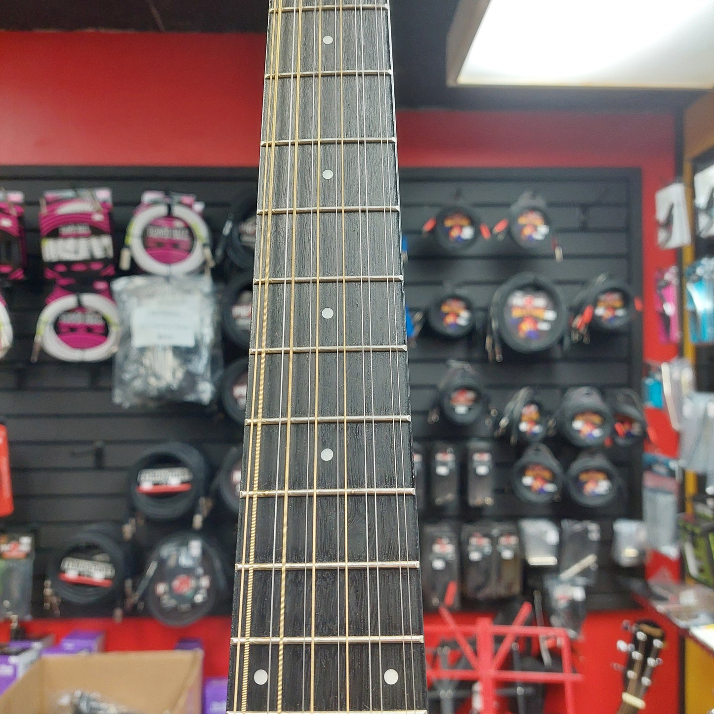 2025 Ibanez AEG5012-BK 12-String Acoustic Guitar - Black Gloss SN# 2Y03GS250104628