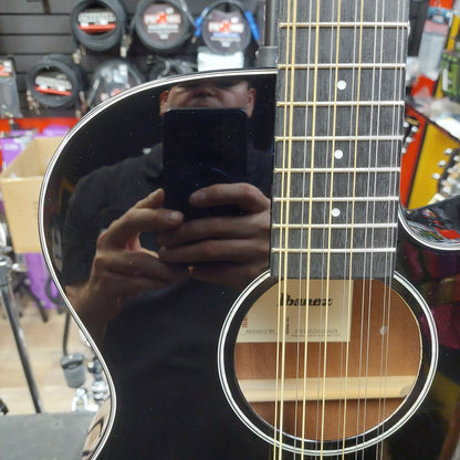 2025 Ibanez AEG5012-BK 12-String Acoustic Guitar - Black Gloss SN# 2Y03GS250104628
