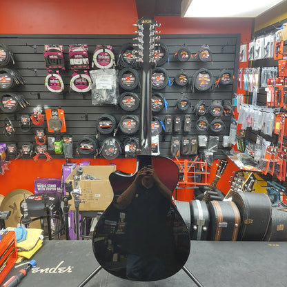 2025 Ibanez AEG5012-BK 12-String Acoustic Guitar - Black Gloss SN# 2Y03GS250104628