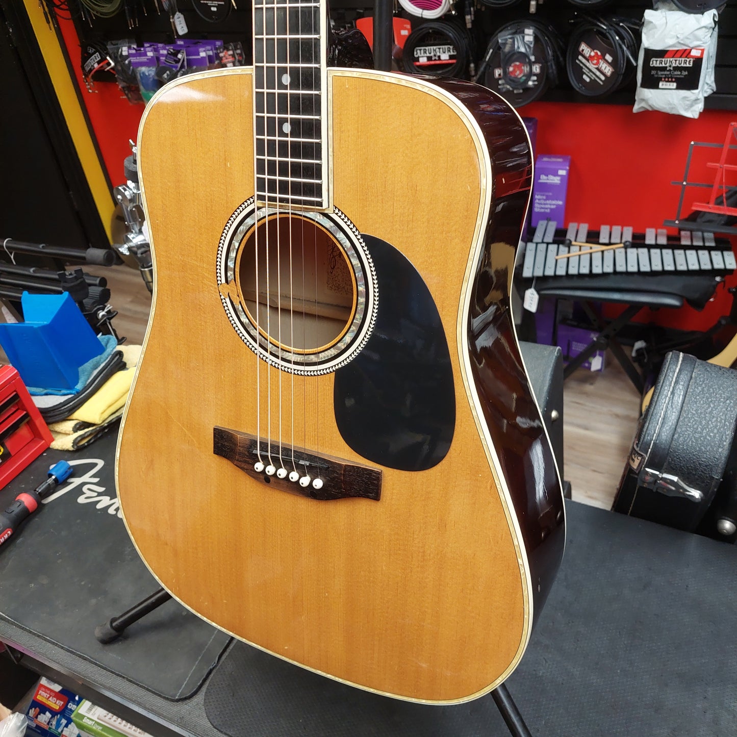 Esteban AG100 Acoustic/Electric Dreadnought Guitar - Natural Finish (USED)