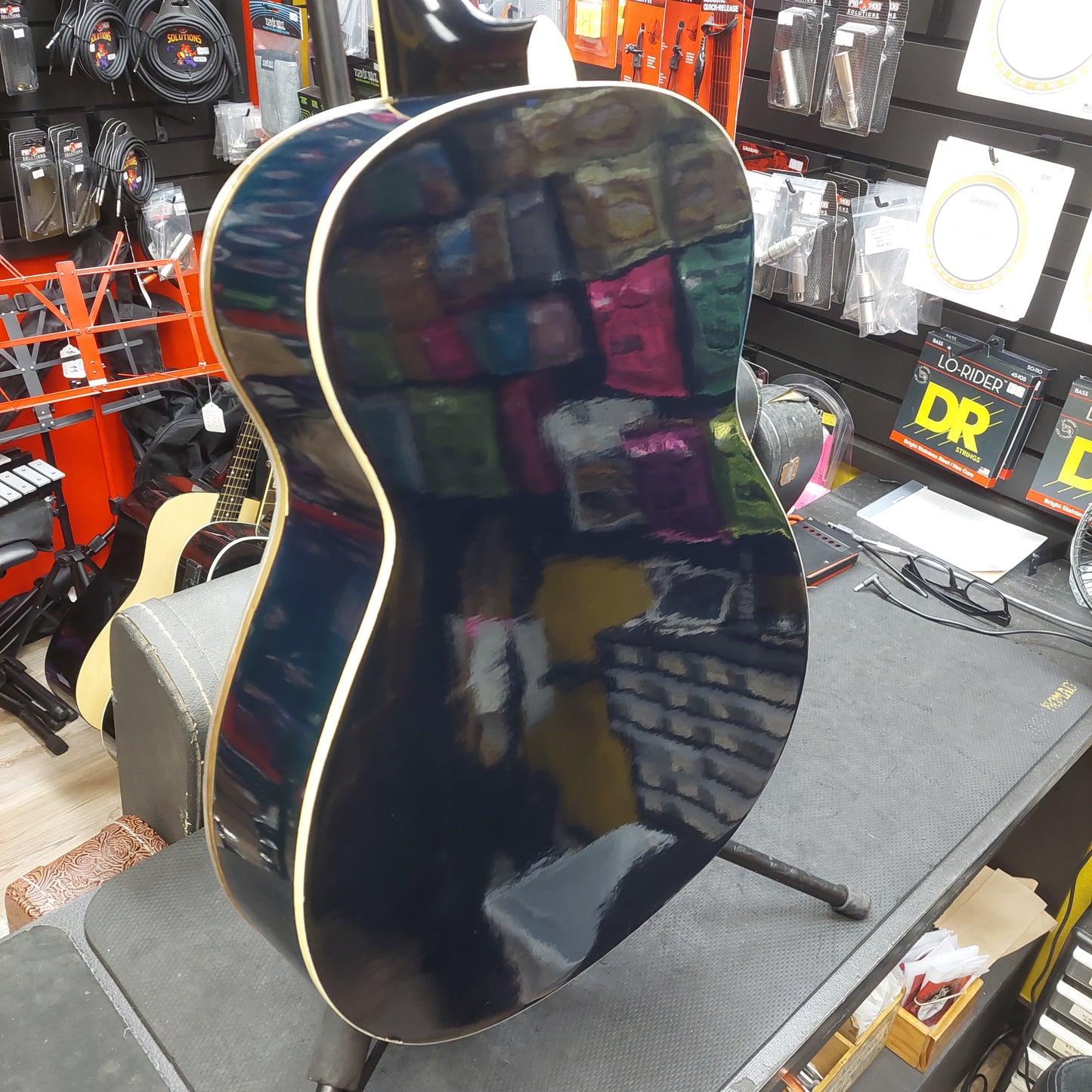 Liberty FB100 Resonator Guitar - Chrome/Blue Finish w/ Grover Tuners (USED) "Sold As Is" Has Loose Binding Lower Left Part Of Body
