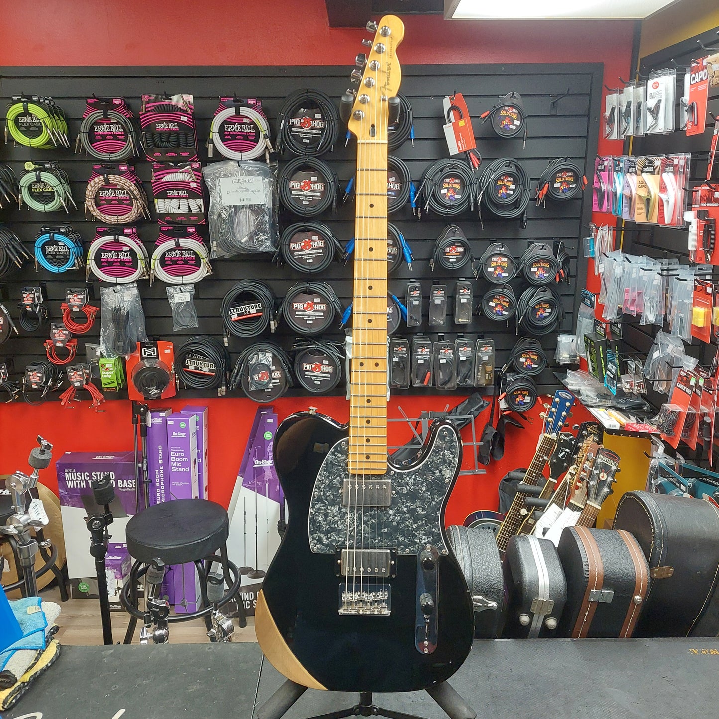 2010 Fender Blacktop Telecaster HH Electric Guitar w/ Gearit Black GIg Bag SN# MX10183461 "Made In Mexico"