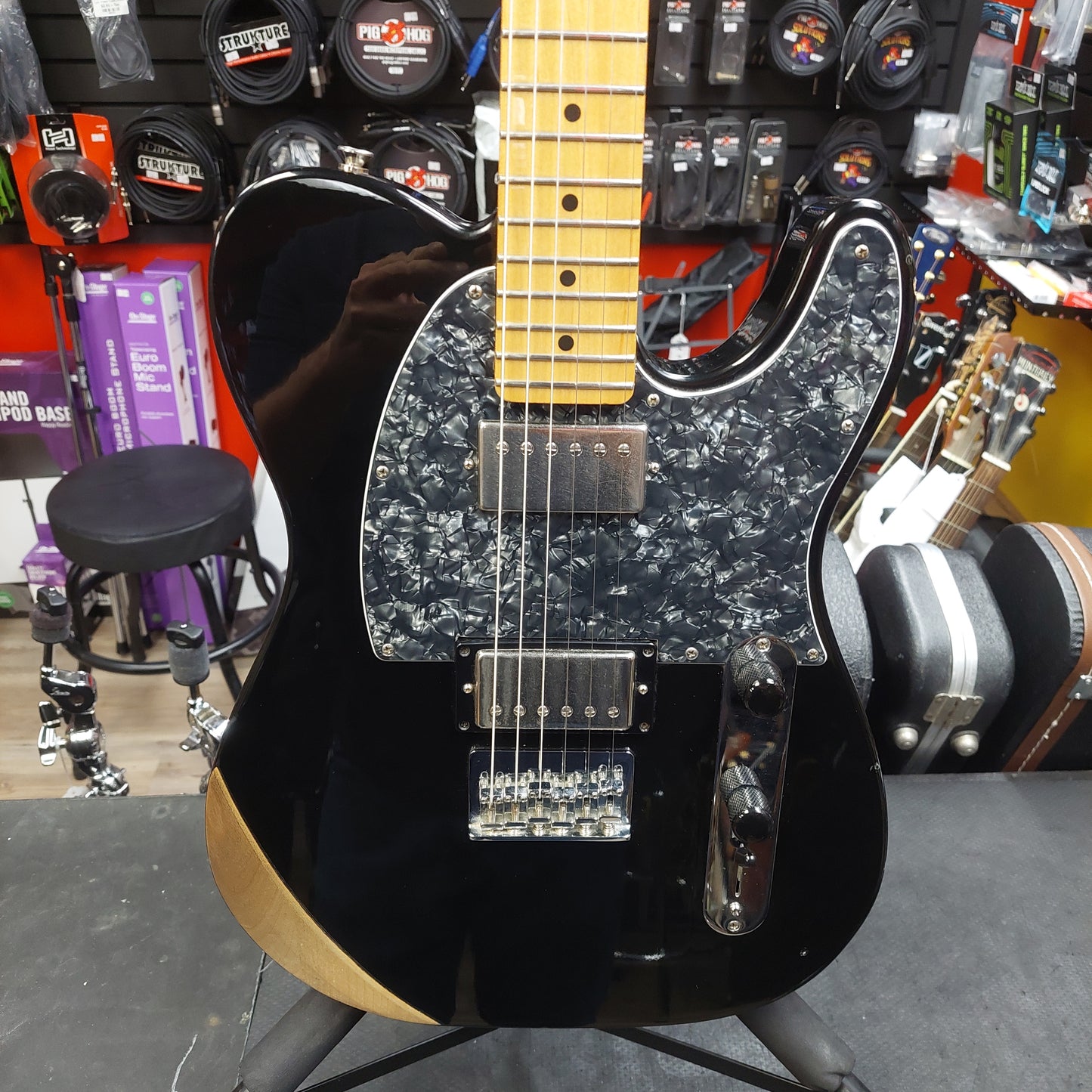2010 Fender Blacktop Telecaster HH Electric Guitar w/ Gearit Black GIg Bag SN# MX10183461 "Made In Mexico"