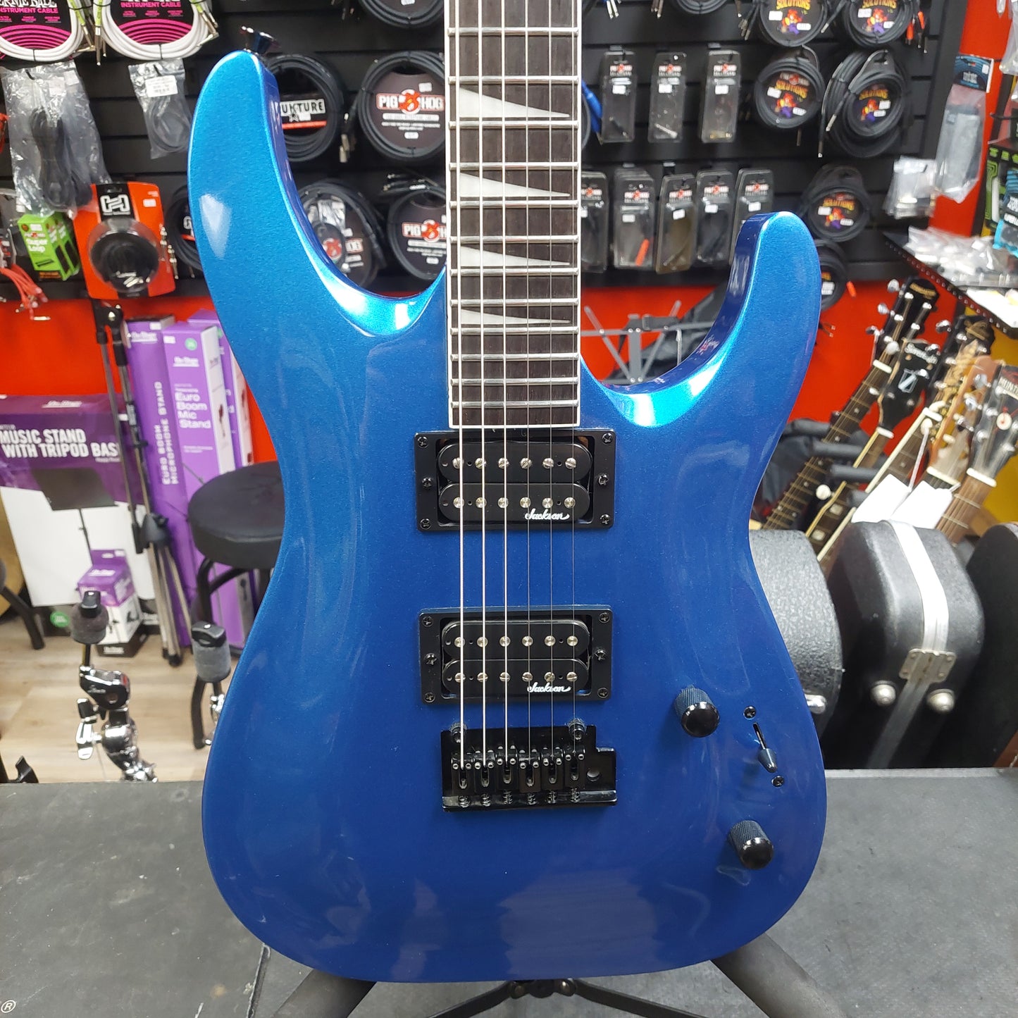 2019 Jackson JS Series Dinky Arch Top JS22 DKA, Amaranth Fingerboard, Metallic Blue SN# CWJ1913999 "No Tremolo Arm"