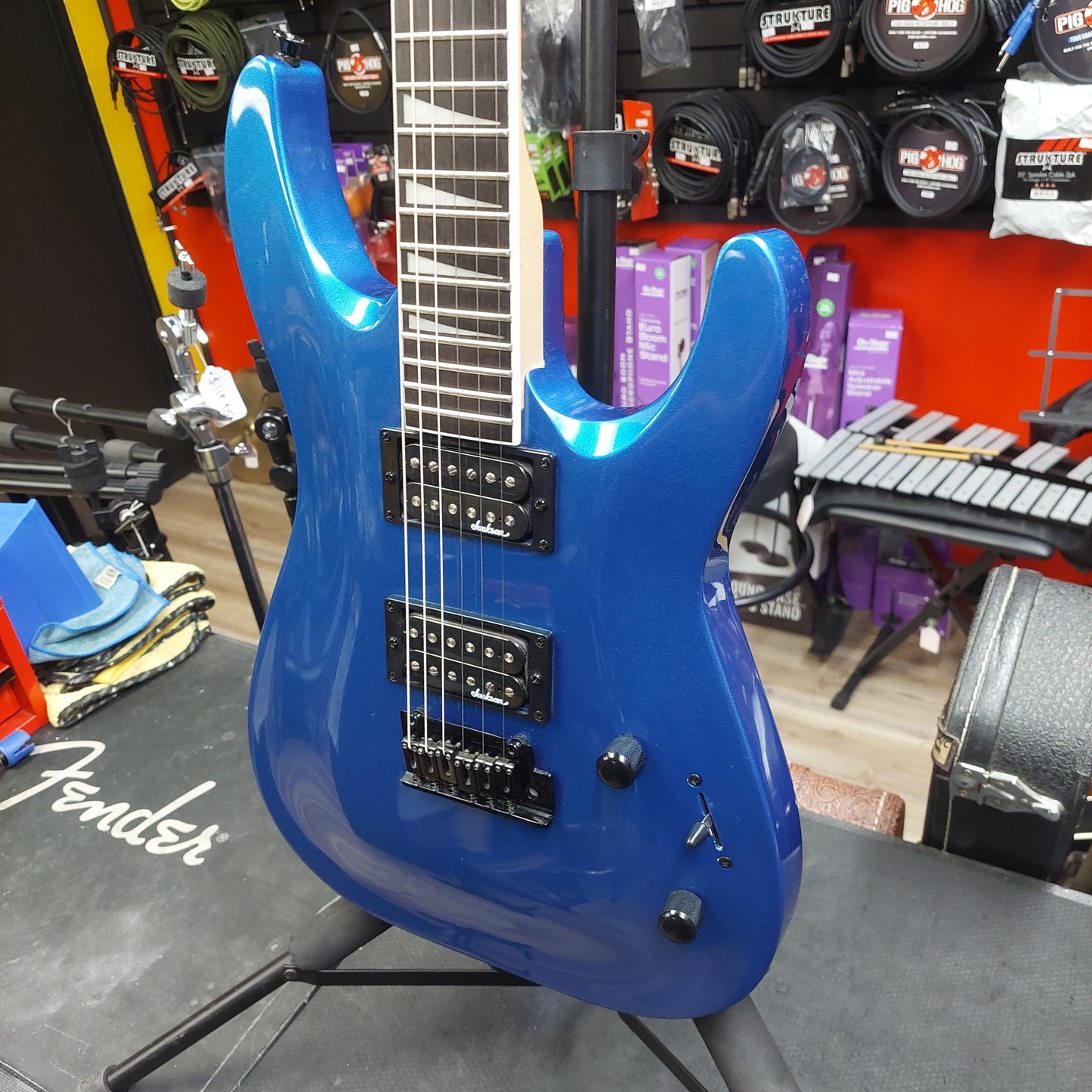 2019 Jackson JS Series Dinky Arch Top JS22 DKA, Amaranth Fingerboard, Metallic Blue SN# CWJ1913999 "No Tremolo Arm"