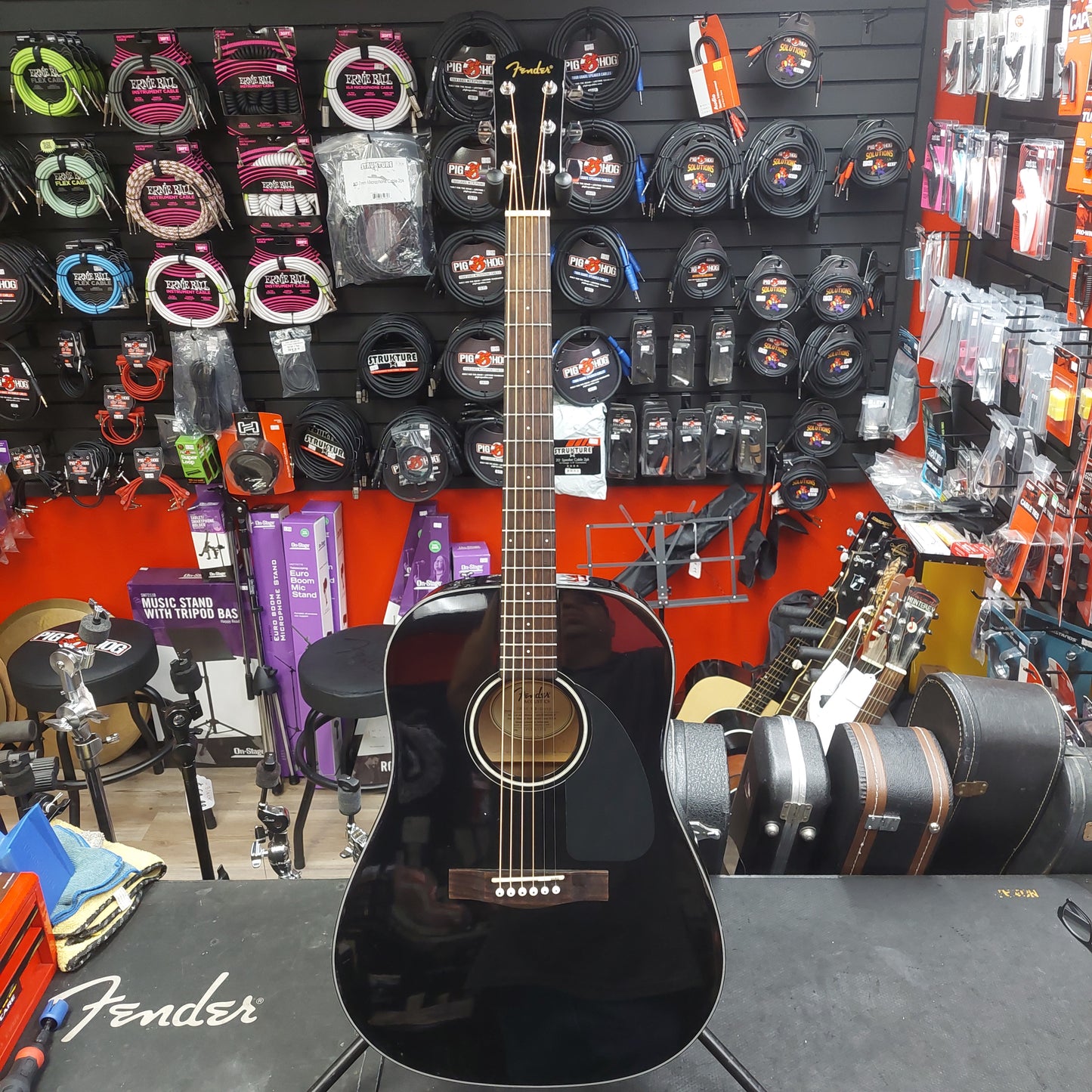 2015 Fender CD-60 Dreadnought Acoustic Guitar - Black Gloss SN# IPS1501551