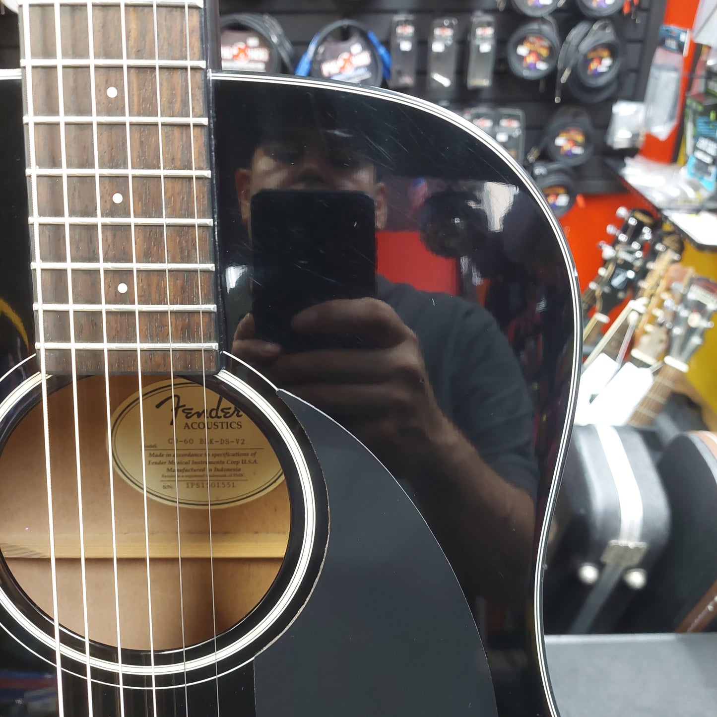 2015 Fender CD-60 Dreadnought Acoustic Guitar - Black Gloss SN# IPS1501551