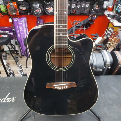 2003 Oscar Schmidt by Washburn OGECEB Acoustic/Electric Guitar - Black Gloss SN#FC03051672