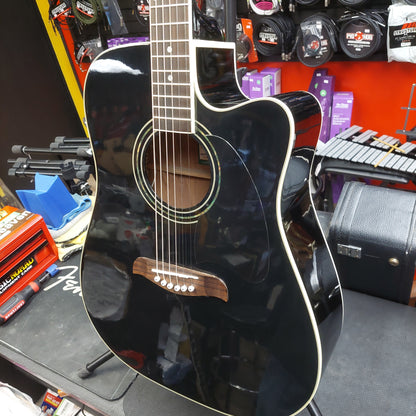 2003 Oscar Schmidt by Washburn OGECEB Acoustic/Electric Guitar - Black Gloss SN#FC03051672