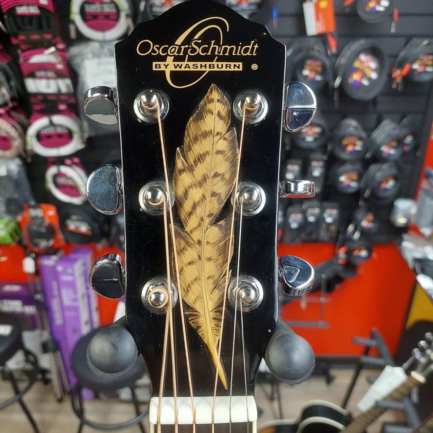 2003 Oscar Schmidt by Washburn OGECEB Acoustic/Electric Guitar - Black Gloss SN#FC03051672