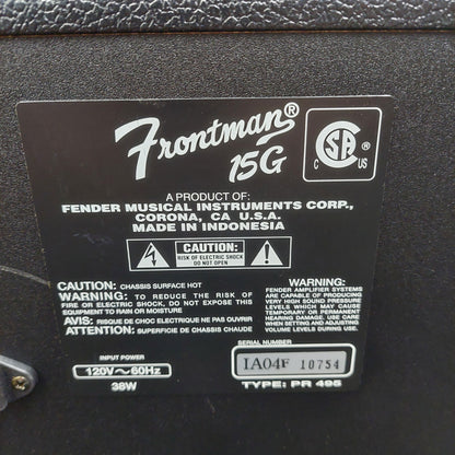 Fender Frontman 15G Electric Guitar Amplifier (USED) SN# IA04F10754