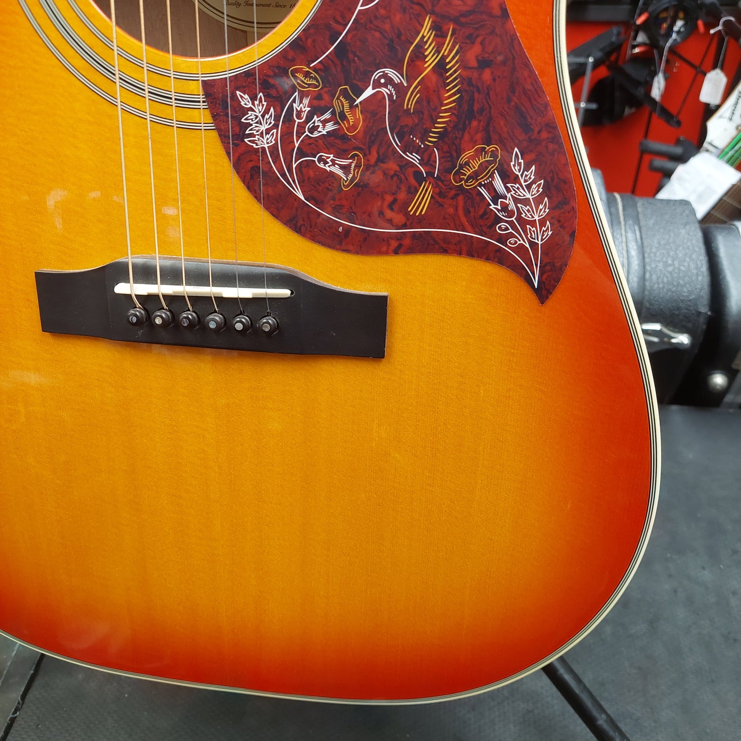 2018 Epiphone Hummingbird Pro FC Acoustic/Electric Guitar - Faded Cherry Sunburst w/ Brown Gibson Hard Case SN# 18012301851