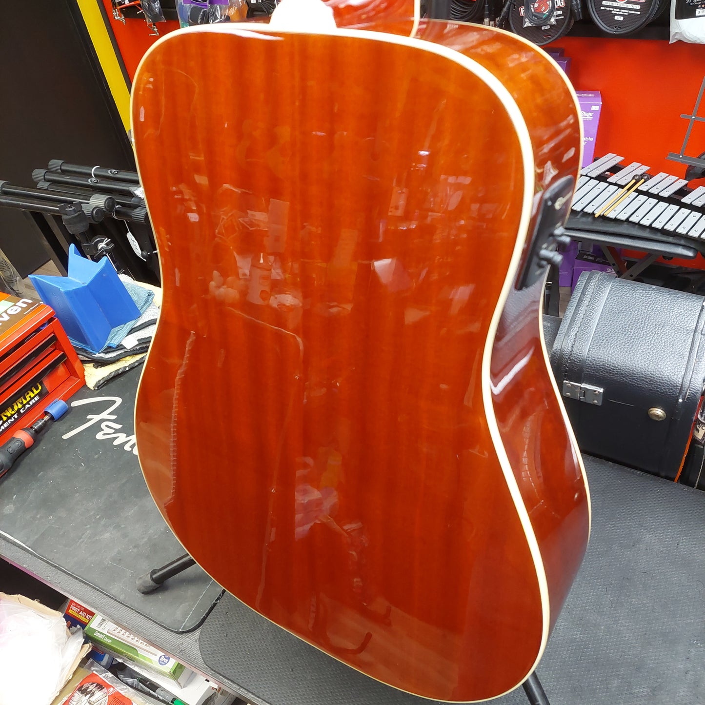 2018 Epiphone Hummingbird Pro FC Acoustic/Electric Guitar - Faded Cherry Sunburst w/ Brown Gibson Hard Case SN# 18012301851