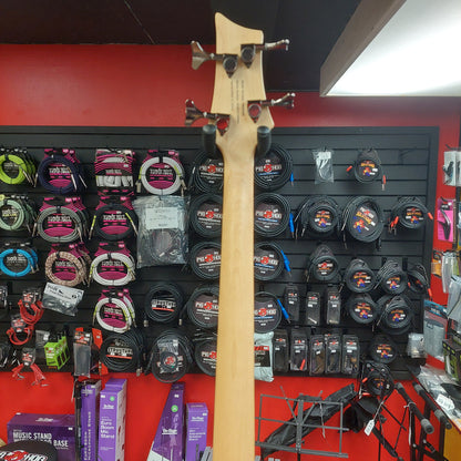 2020 Mitchell MB200BR 4-String Electric Bass - Red SN# RK2007150083 "Sold As Is" (Has Stickers On Body & Art Work On Fretboard)