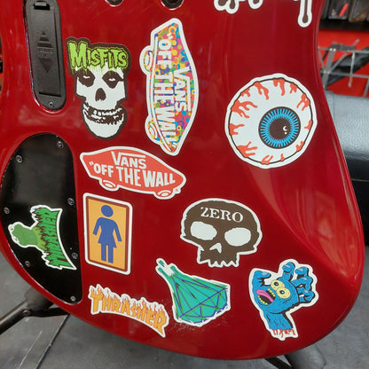 2020 Mitchell MB200BR 4-String Electric Bass - Red SN# RK2007150083 "Sold As Is" (Has Stickers On Body & Art Work On Fretboard)