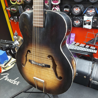 1950's Vintage Harmony Monterey Arch Top Acoustic Guitar - Sunburst Finish "Made In Chicago" (Missing Pickguard)