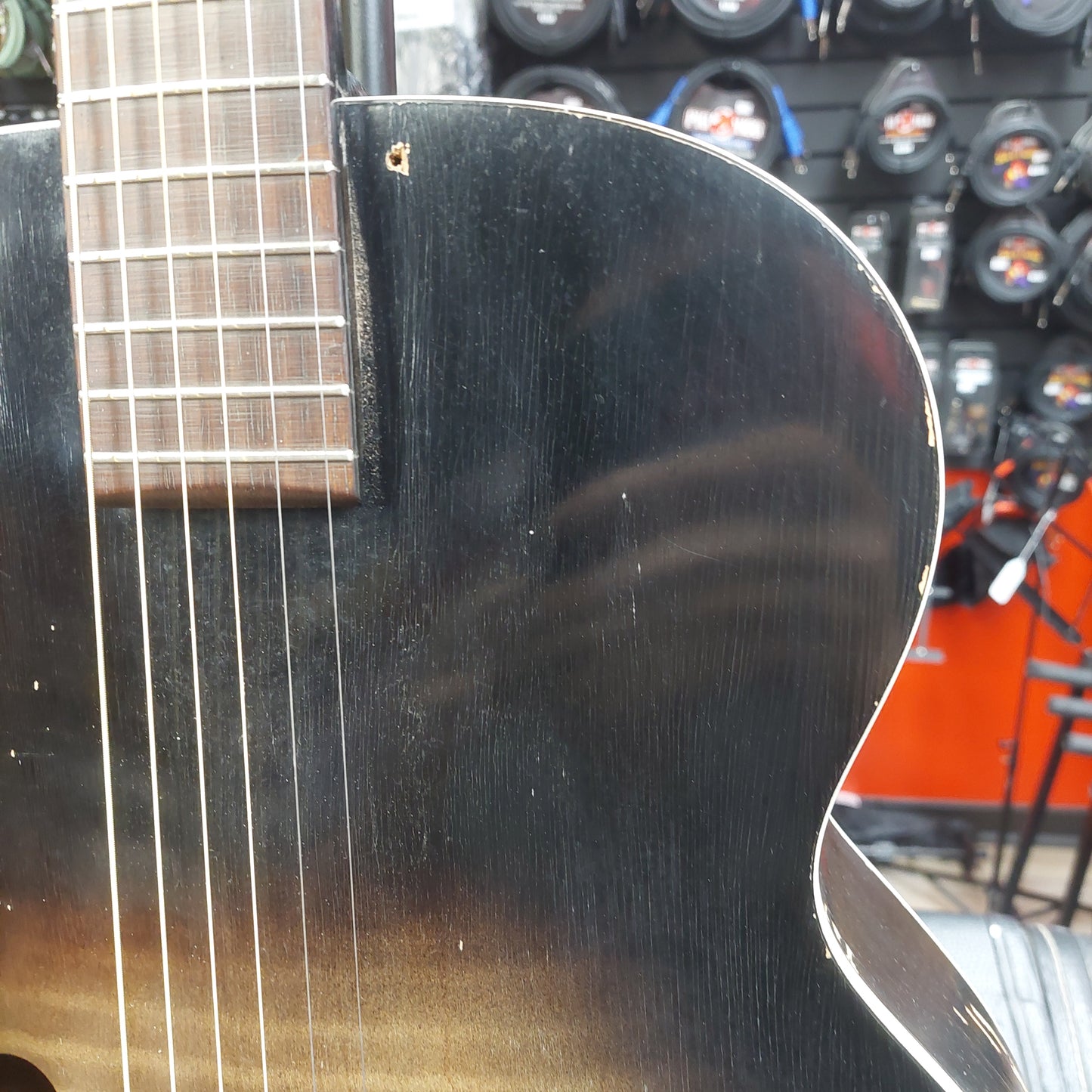 1950's Vintage Harmony Monterey Arch Top Acoustic Guitar - Sunburst Finish "Made In Chicago" (Missing Pickguard)