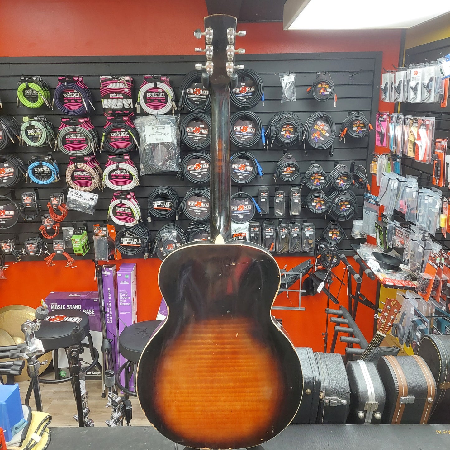 1950's Vintage Harmony Monterey Arch Top Acoustic Guitar - Sunburst Finish "Made In Chicago" (Missing Pickguard)