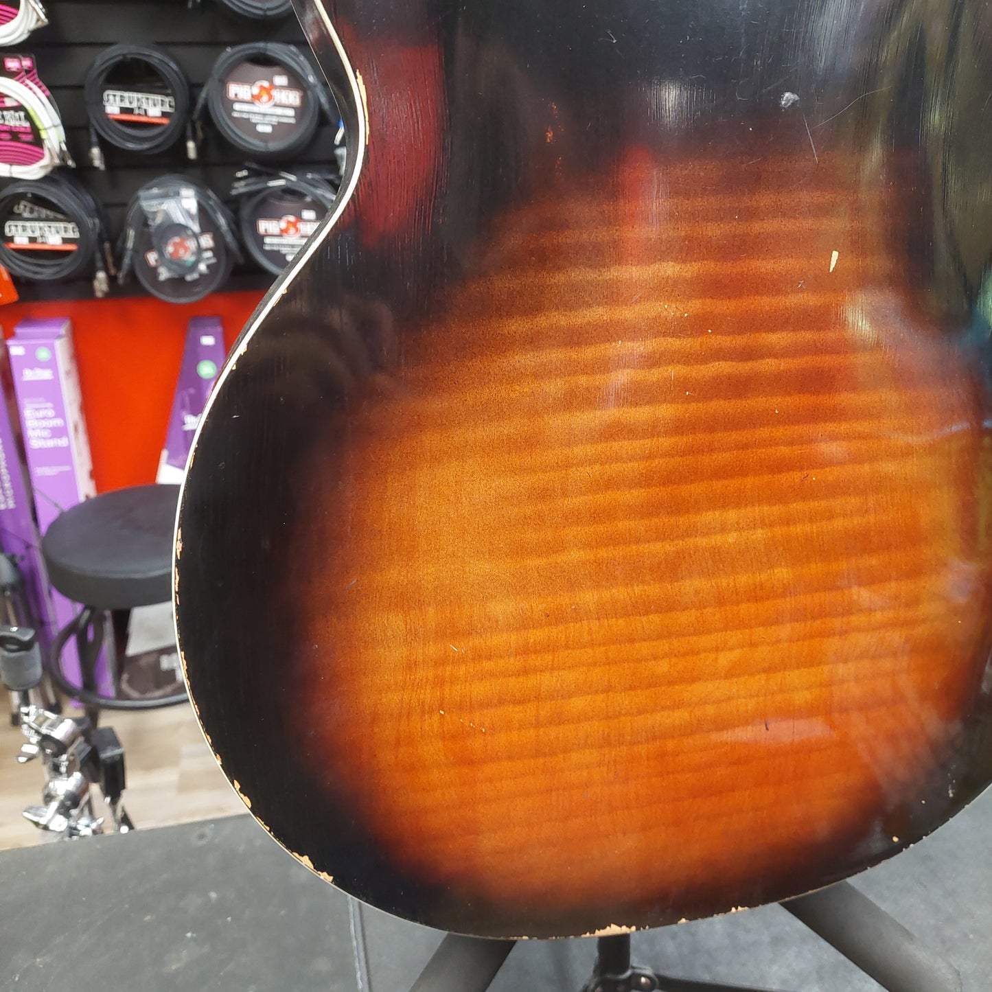 1950's Vintage Harmony Monterey Arch Top Acoustic Guitar - Sunburst Finish "Made In Chicago" (Missing Pickguard)