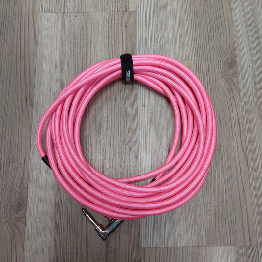 Ernie Ball Braided Straight to Right Angle Instrument Cable 10 Feet - Neon Pink (USED)