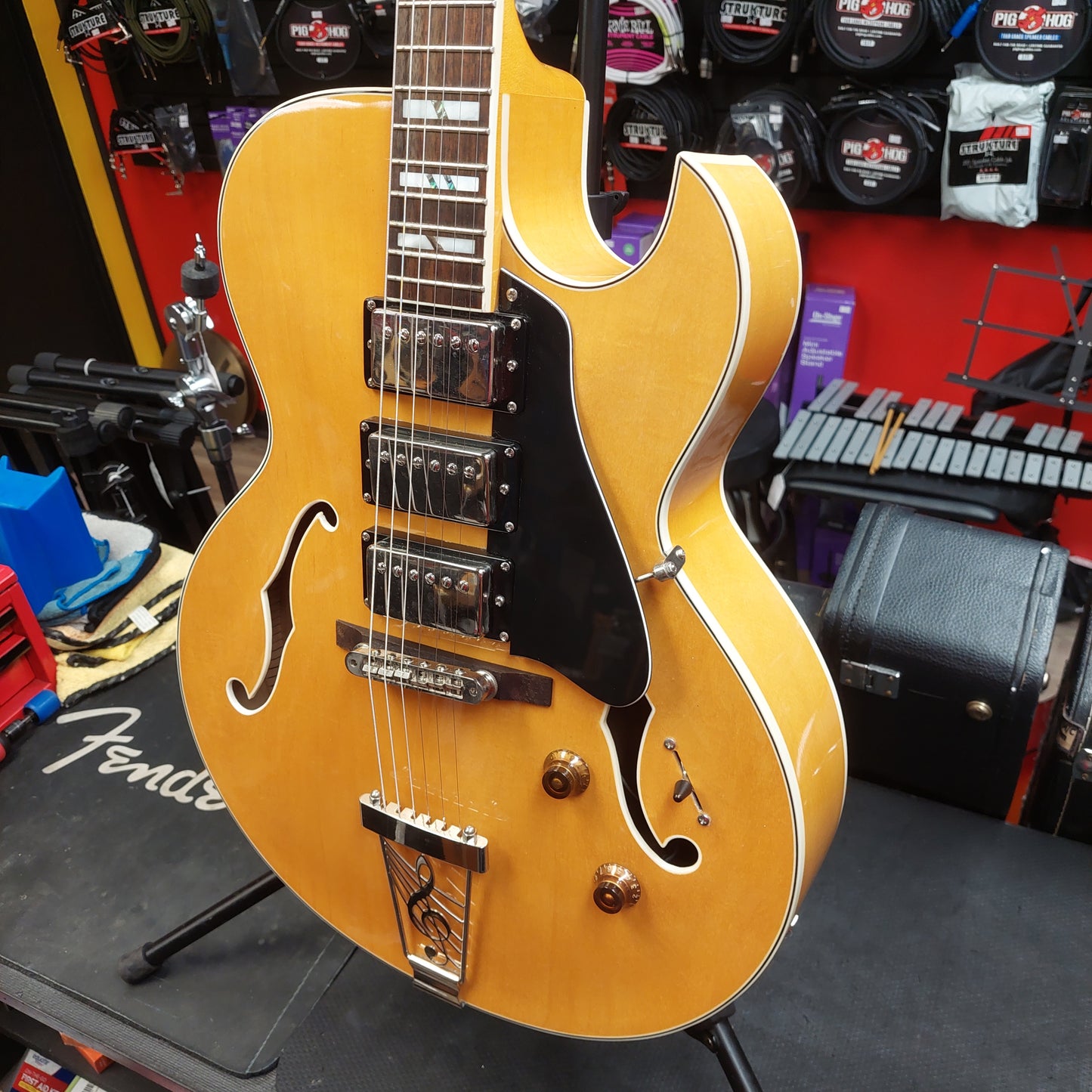 2009 Dean Palomino Hollow Body Electric Guitar - Gloss Natural w/ Dean Hard Case SN# Y09060044