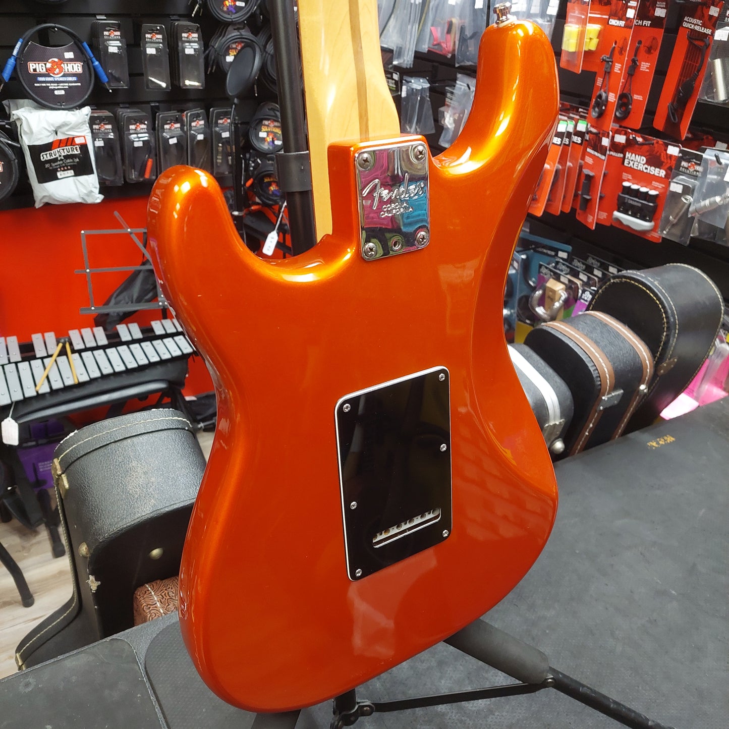 2002 Fender American Deluxe Stratocaster - Candy Tangerine w/ Fender USA Hard Case SN# DZ2110761 "Made In USA" (No Tremolo Bar)