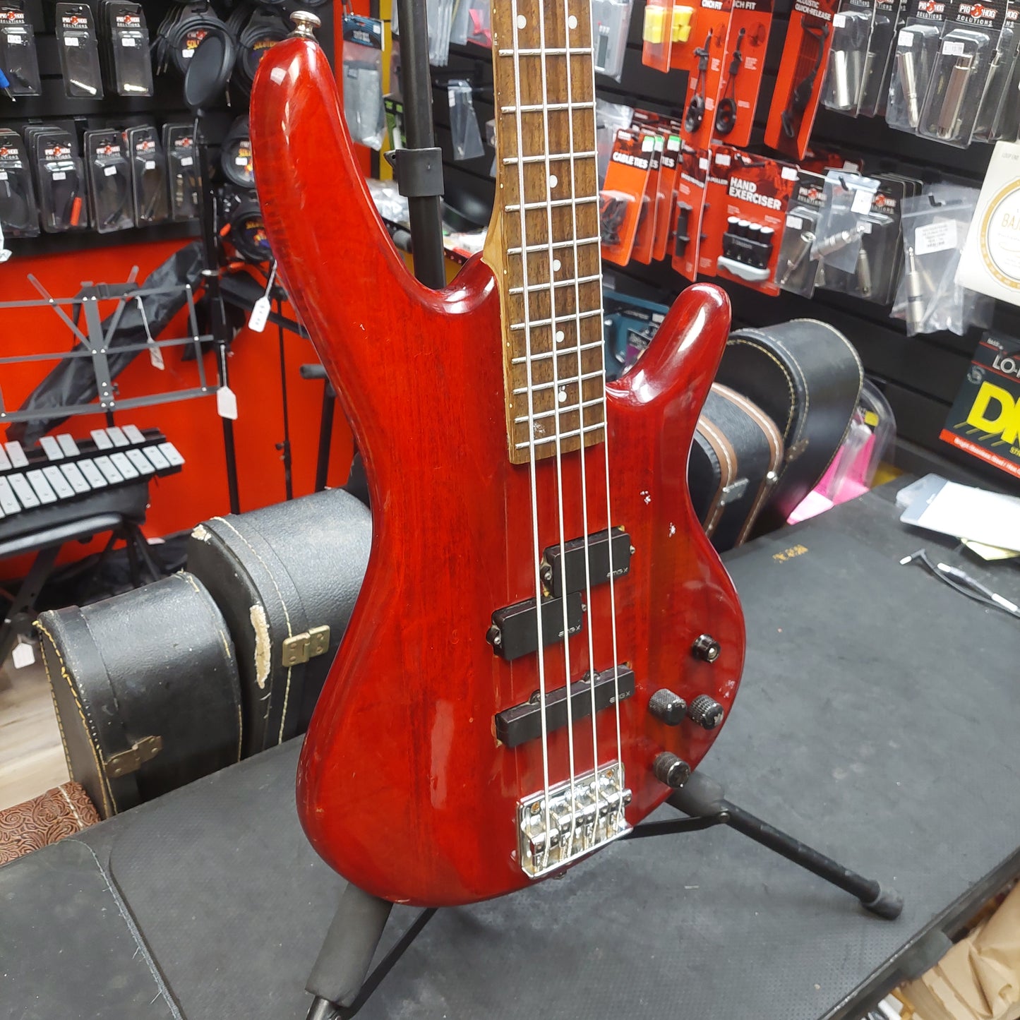 2000's Ibanez Gio Soundgear PJ Bass - Red (USED) "Missing Battery Cover Plate"