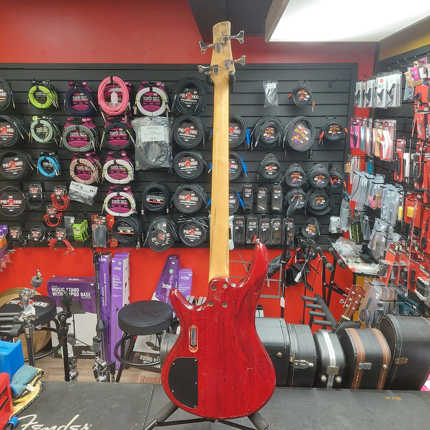 2000's Ibanez Gio Soundgear PJ Bass - Red (USED) "Missing Battery Cover Plate"