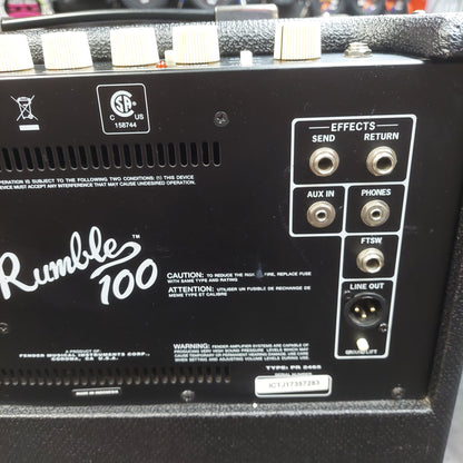 2017 Fender Rumble 100 (V3) Bass Amplifier 1x12" 100 Watts SN# ICTJ17357283