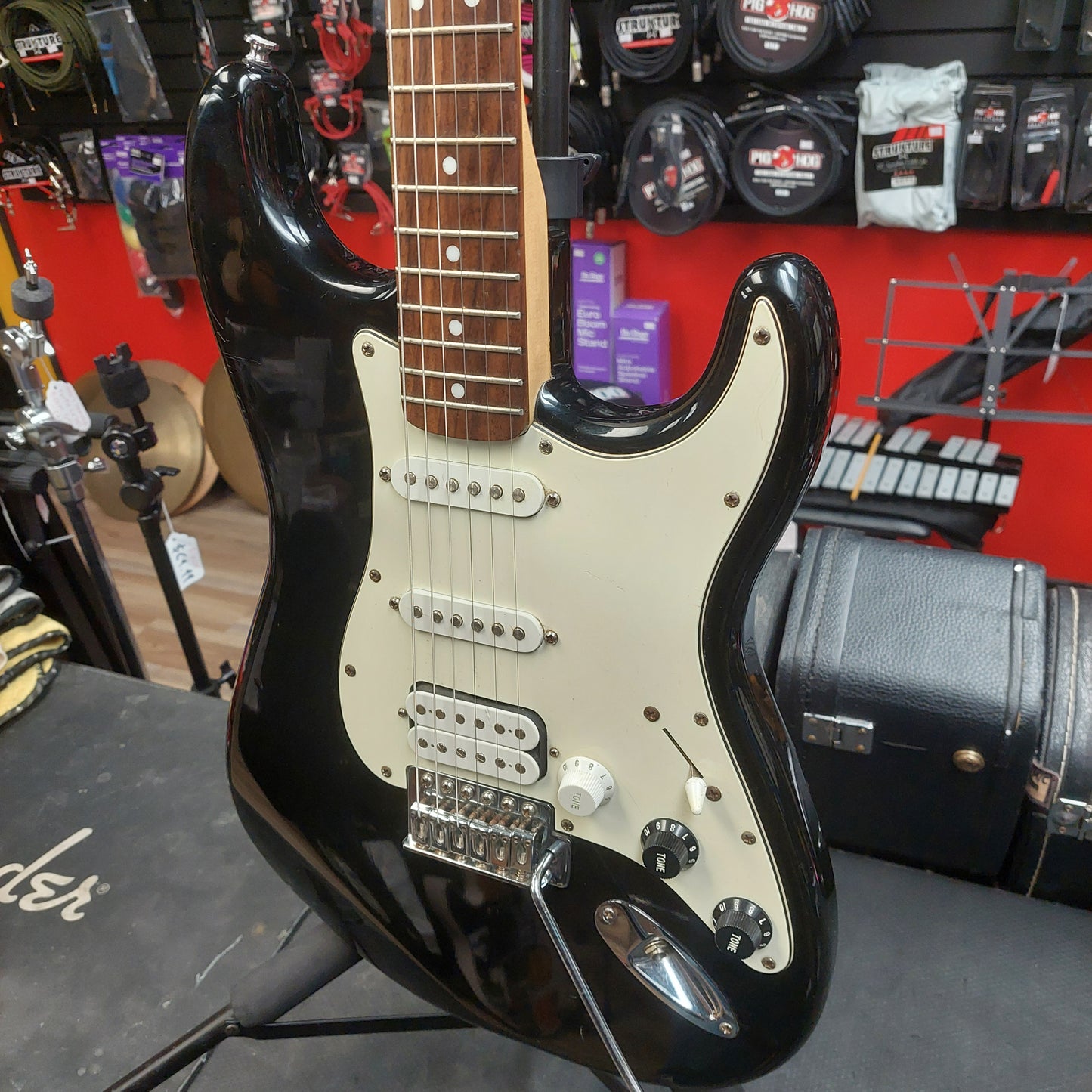 2010 Fender Starcaster HSS Strat Electric Guitar - Black SN# ICS10069957