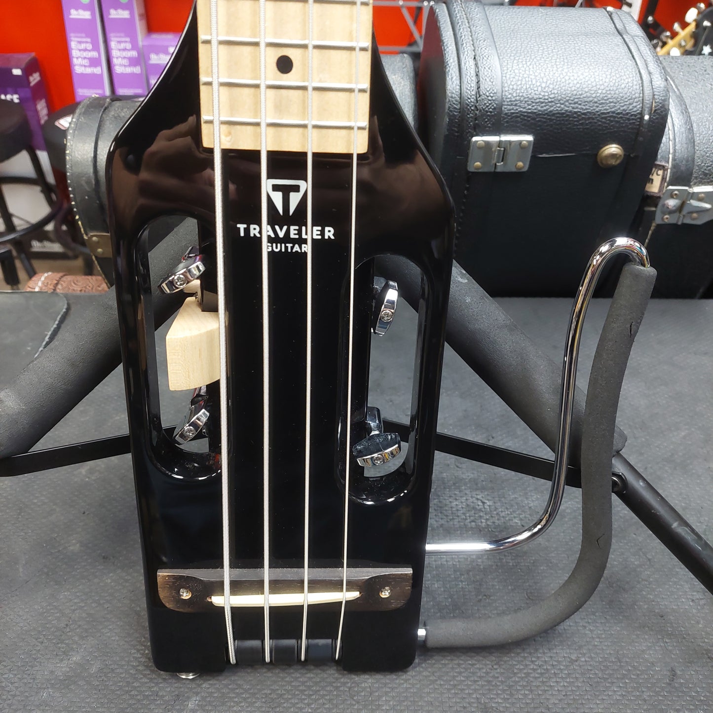 2020's Traveler Guitar ULB1716 4-String Bass Guitar - Black w/ Gig Bag