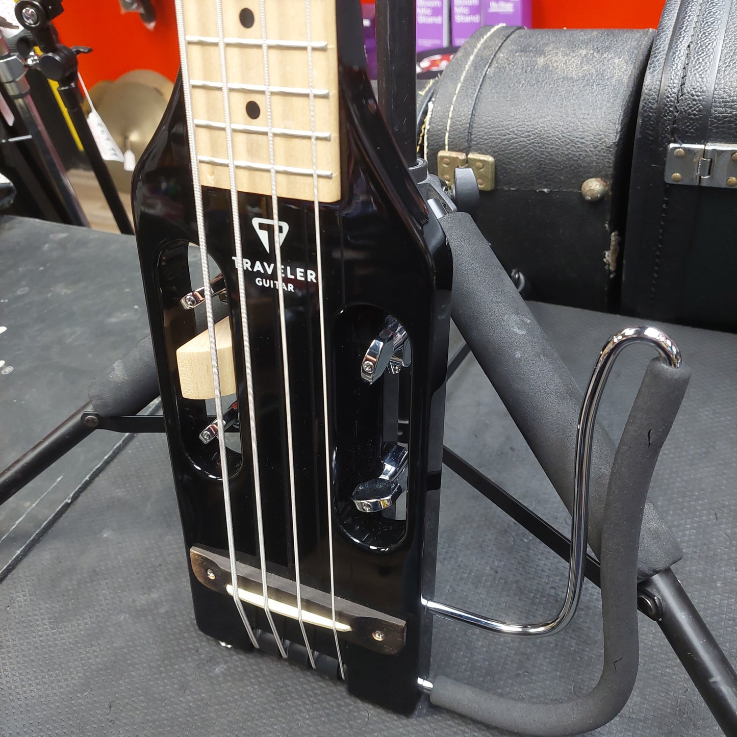 2020's Traveler Guitar ULB1716 4-String Bass Guitar - Black w/ Gig Bag
