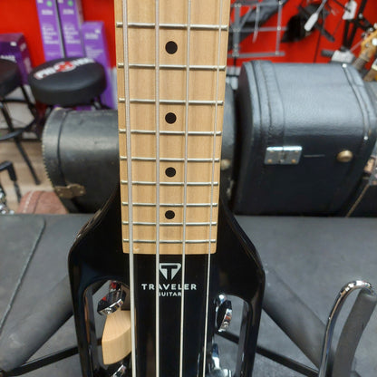 2020's Traveler Guitar ULB1716 4-String Bass Guitar - Black w/ Gig Bag