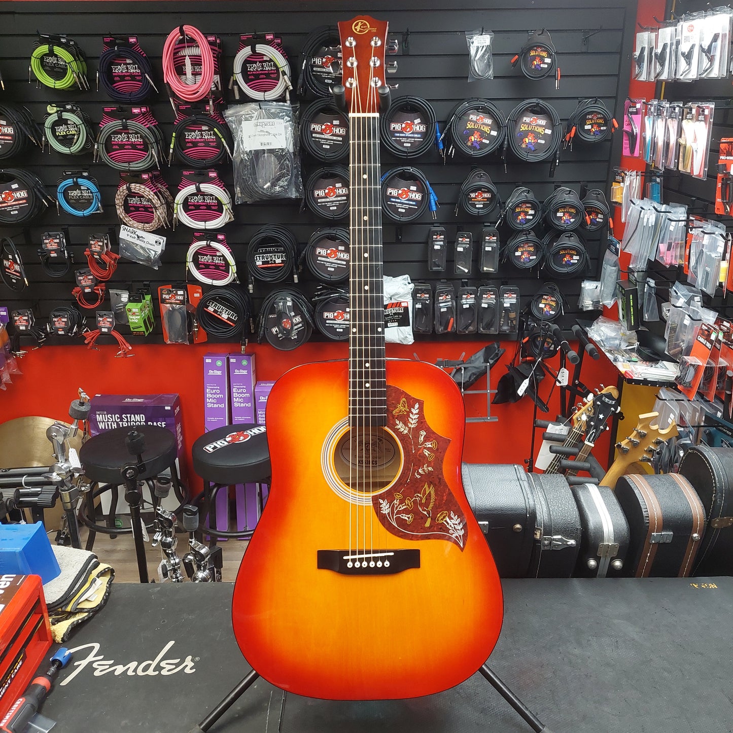 Kay K553HCS Hummingbird Style Dreadnought Acoustic Guitar - Cherry Sunburst (USED) SN# 03090001