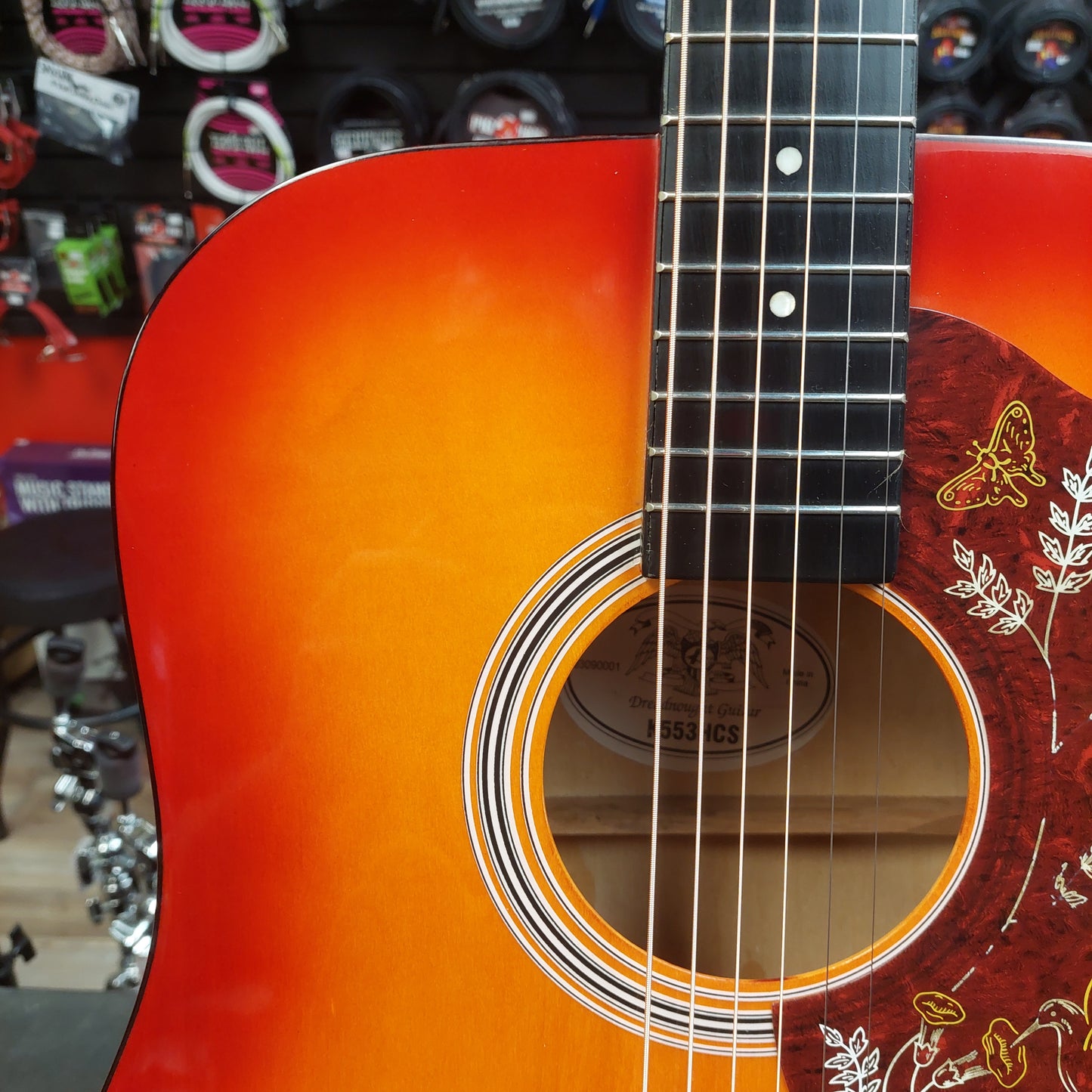 Kay K553HCS Hummingbird Style Dreadnought Acoustic Guitar - Cherry Sunburst (USED) SN# 03090001