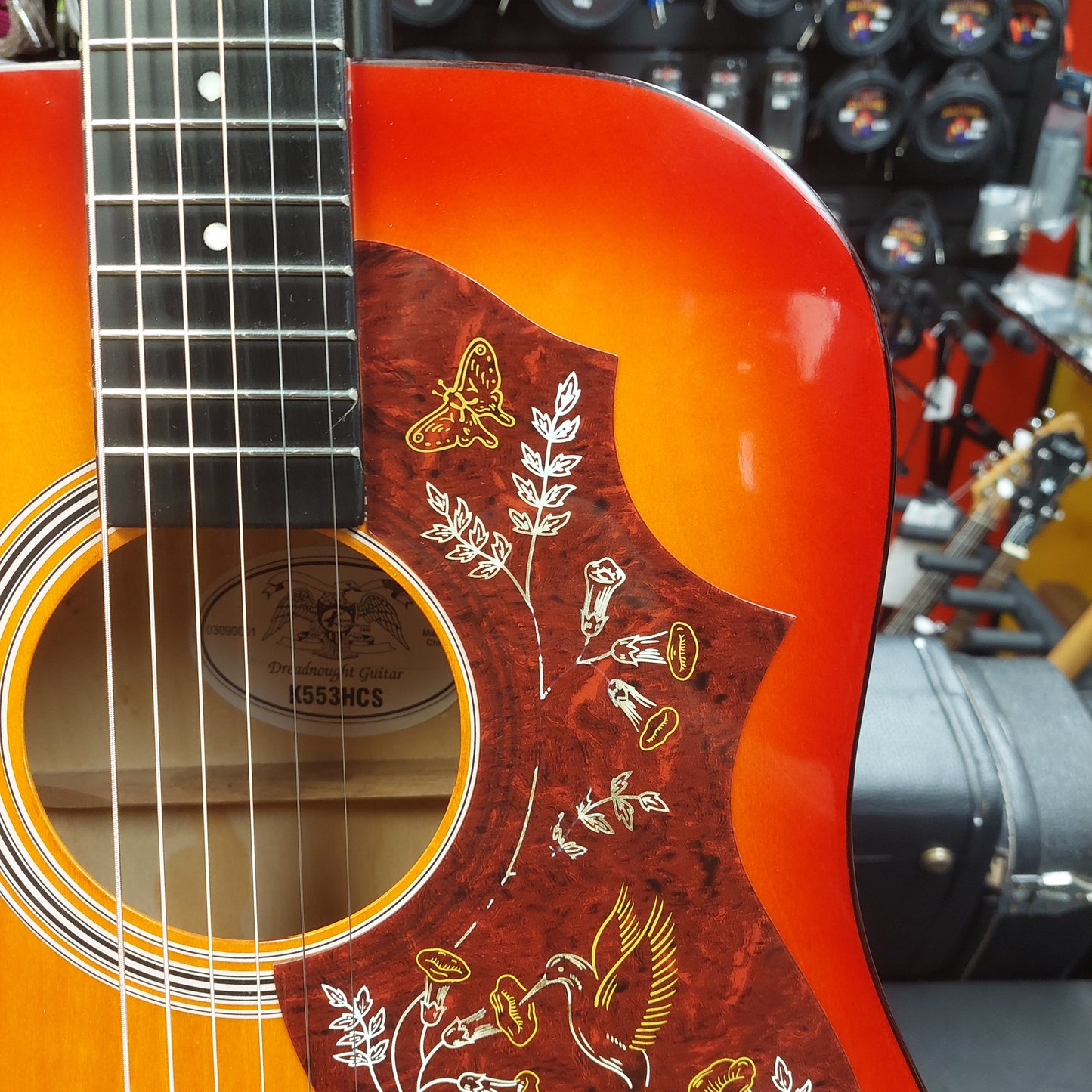 Kay K553HCS Hummingbird Style Dreadnought Acoustic Guitar - Cherry Sunburst (USED) SN# 03090001