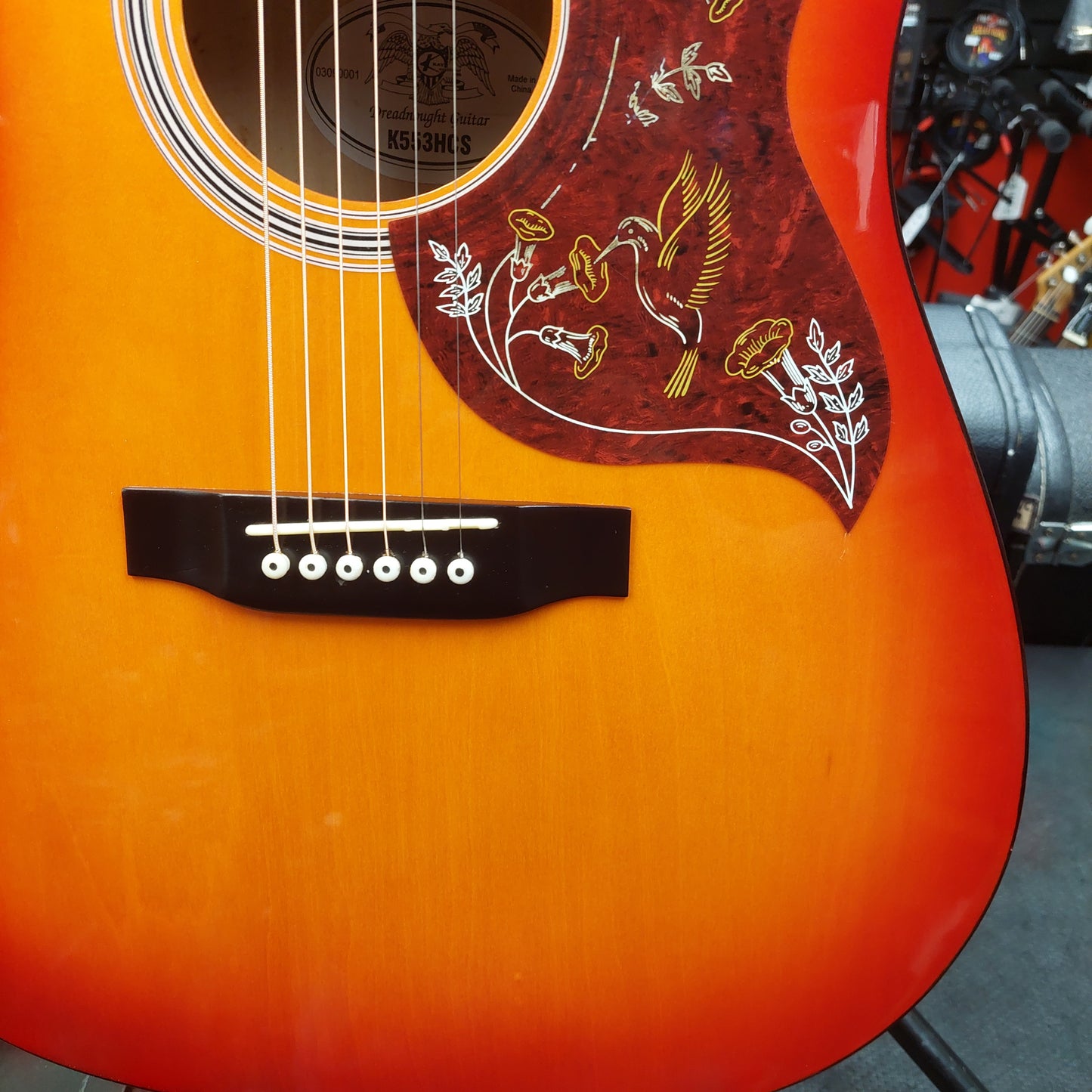 Kay K553HCS Hummingbird Style Dreadnought Acoustic Guitar - Cherry Sunburst (USED) SN# 03090001