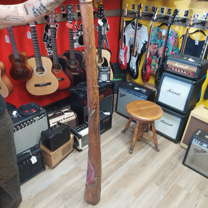 Didgeridoo 60" Aboriginal Wind Instrument w/ Dragon Design - Wood Body (USED)
