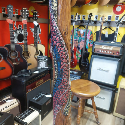 Didgeridoo 60" Aboriginal Wind Instrument w/ Dragon Design - Wood Body (USED)